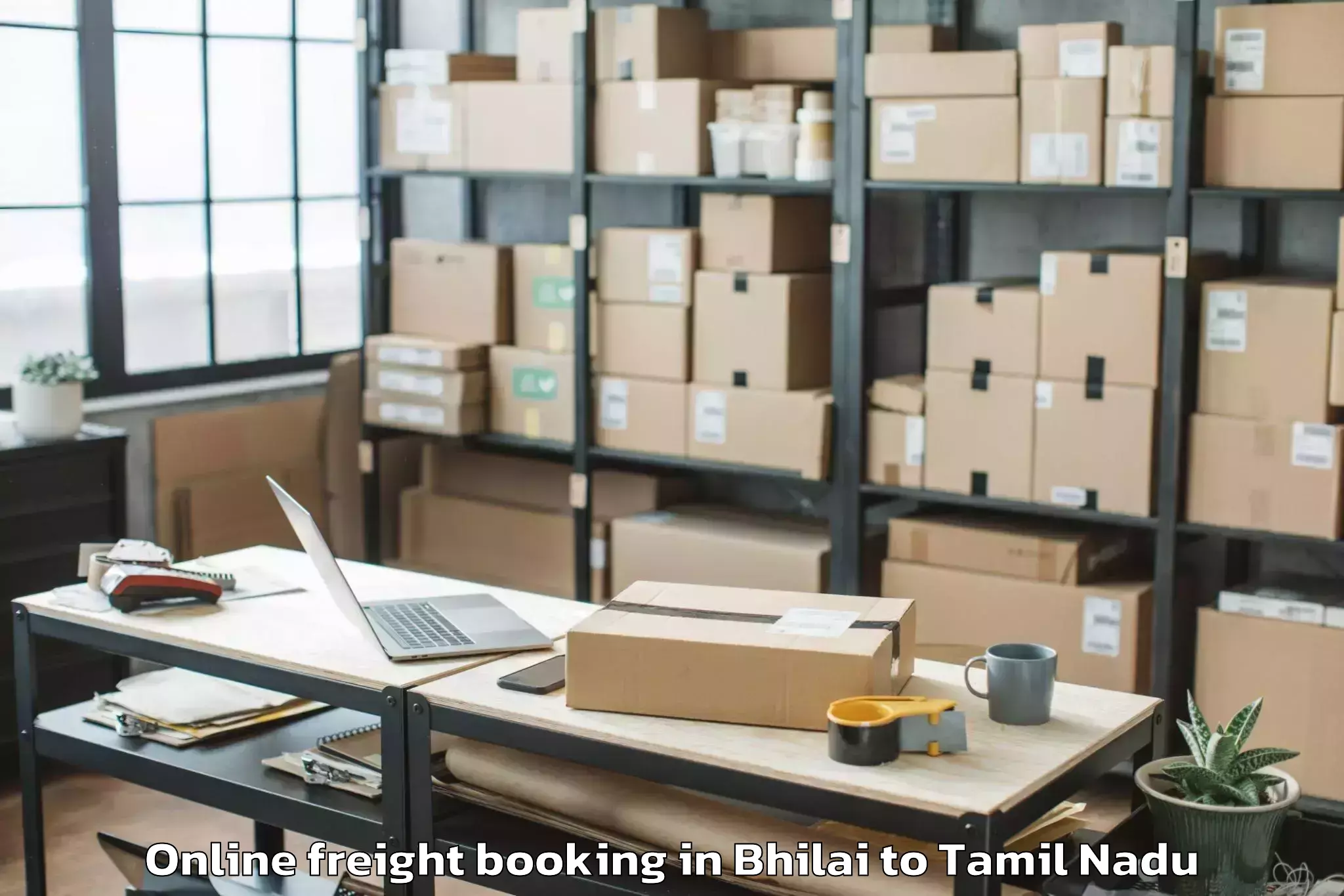 Reliable Bhilai to Manalurpettai Online Freight Booking